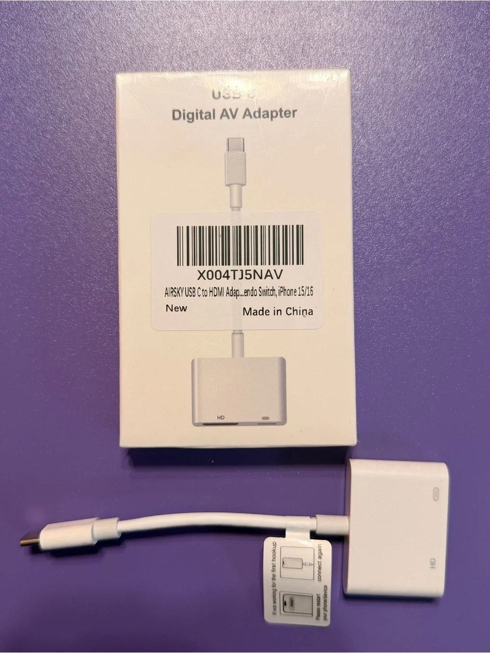 Digital AV Adapter USB-C to HDMI & USB White